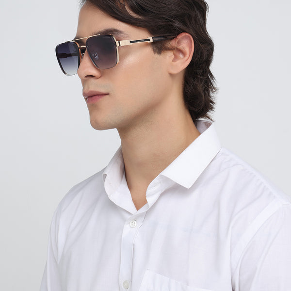 Giza | Golden Black Wayfarer Sunglass