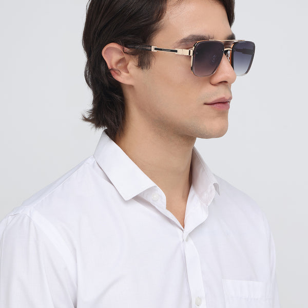 Giza | Golden Black Wayfarer Sunglass