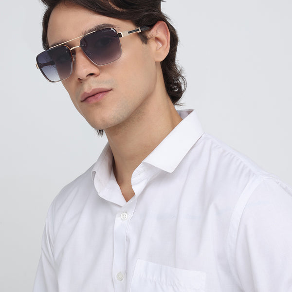 Giza | Golden Black Wayfarer Sunglass