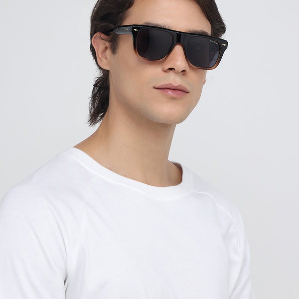 Cambria | Black Brown Wayfarer Sunglass