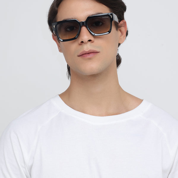Almaty | Black Dual Tone Wayfarer Sunglass - (ZAADWFAMBLKDT0013)