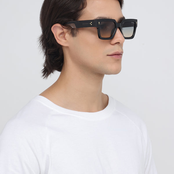 Almaty | Black Dual Tone Wayfarer Sunglass - (ZAADWFAMBLKDT0013)