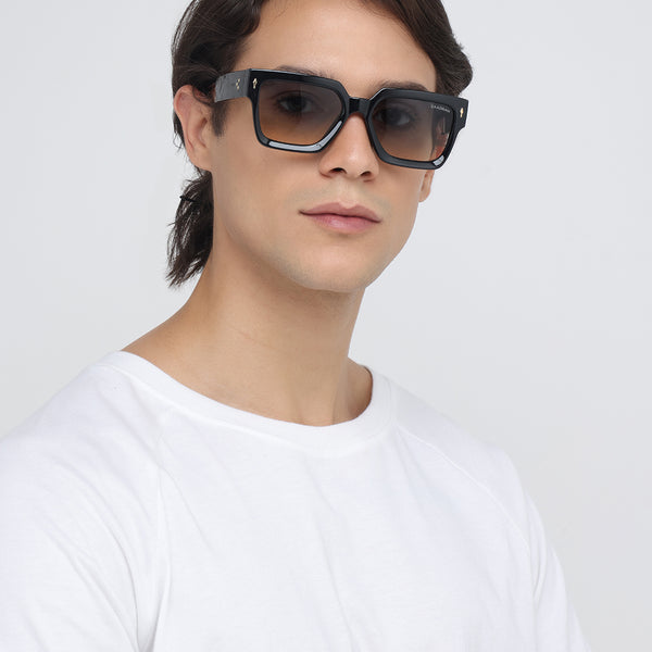 Almaty | Black Dual Tone Wayfarer Sunglass - (ZAADWFAMBLKDT0013)