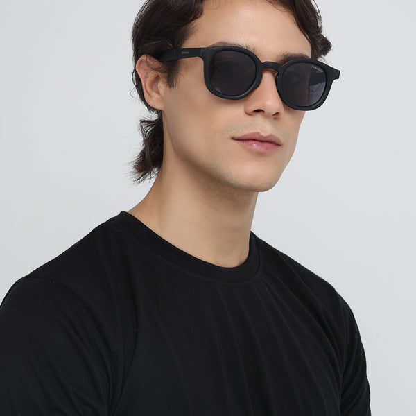 Hogwarts | Black Matte Round Sunglass