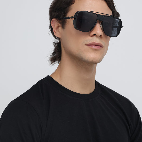 Laos | Black Aviator Sunglass