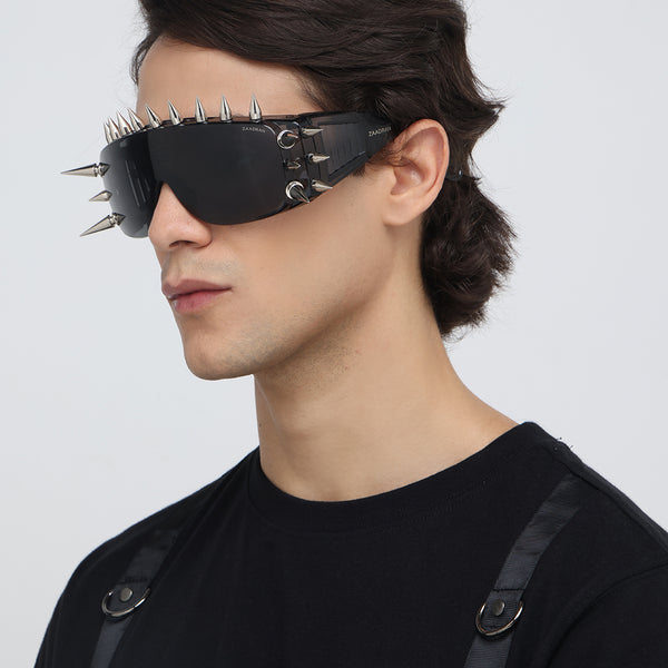 Rave Studs | Black Wrap-Around Studs Sunglass