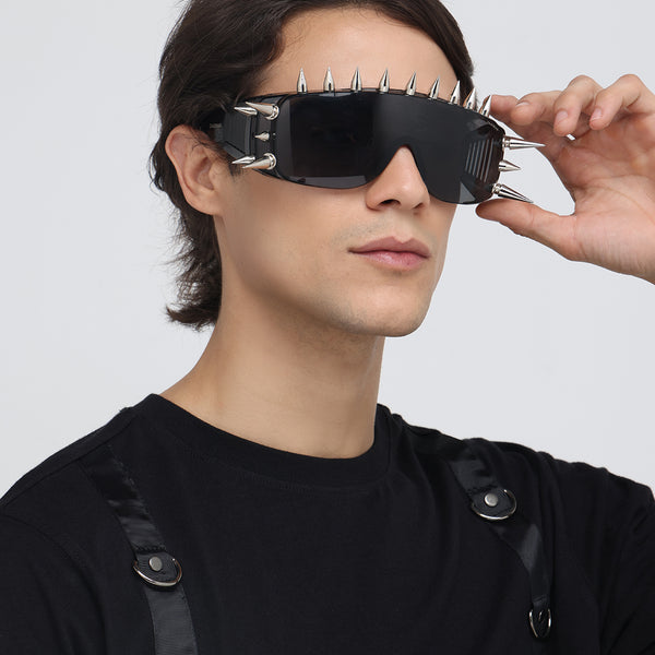 Rave Studs | Black Wrap-Around Studs Sunglass