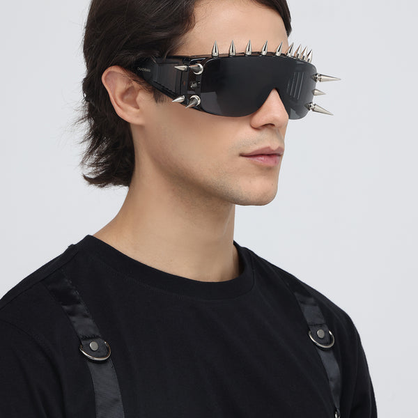 Rave Studs | Black Wrap-Around Studs Sunglass