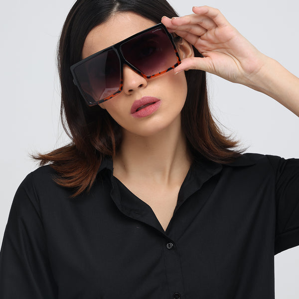 Jetlag | Black Panther Wayfarer Oversize Sunglass