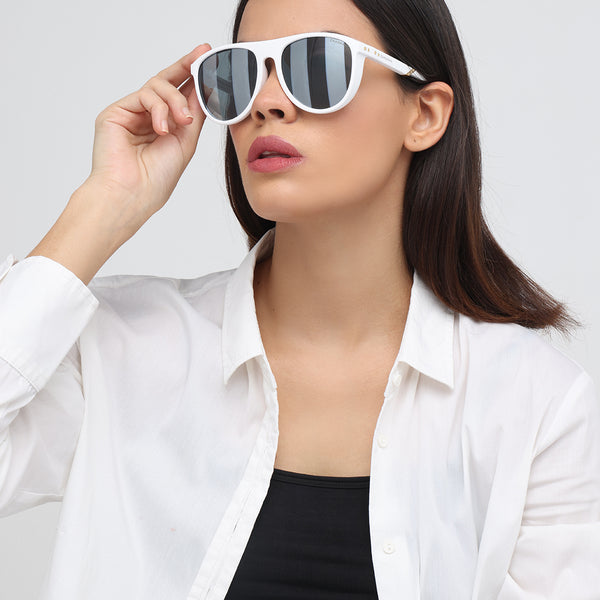 Turkey | White Strips Aviator Sunglass