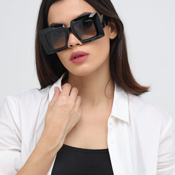 Sydney | Black Wayfarer Oversize Sunglass