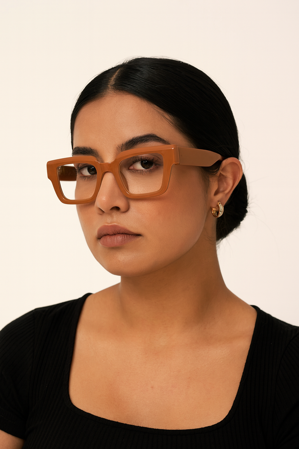 KJ | Brown Transparent Oversize Sunglass