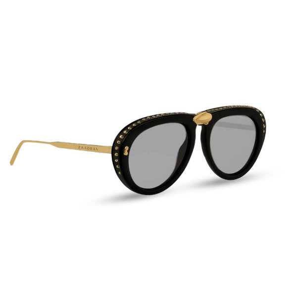 Toronto | Golden Black Transparent Foldable Aviator Sunglass