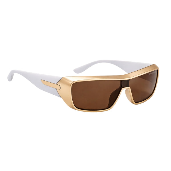 Persian | Gold White Edge Aviator Sunglass