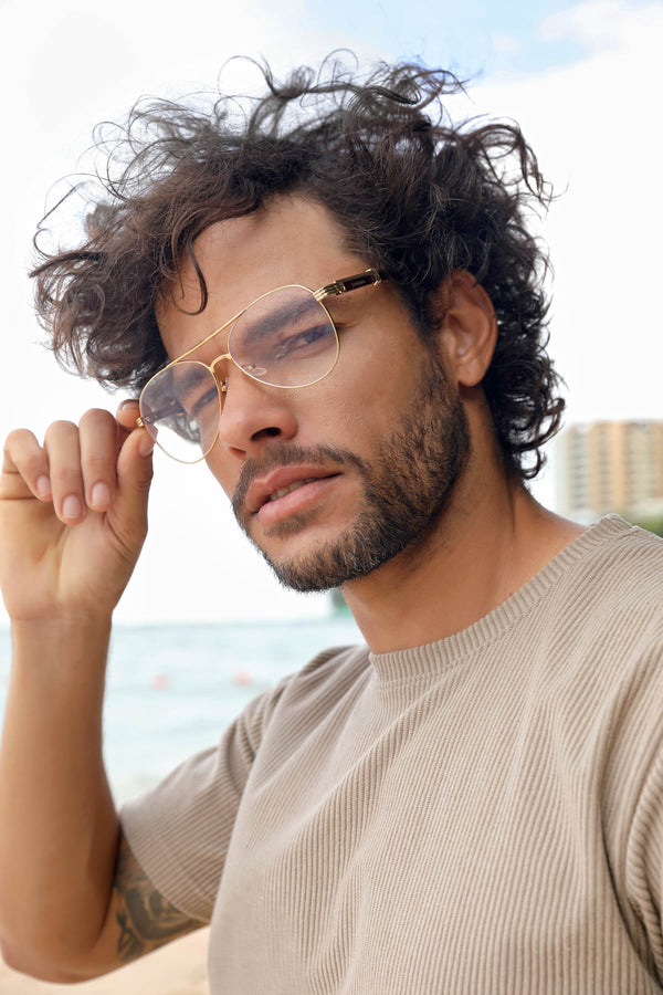 Greece | Golden Transparent Aviator Sunglass