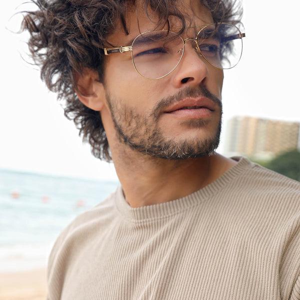 Greece | Golden Transparent Aviator Sunglass