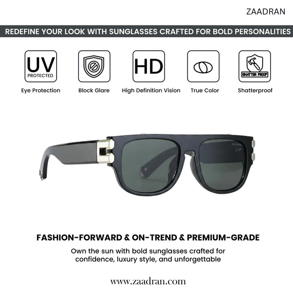 Colombo | Silver Black Oversize Wayfarer Sunglass