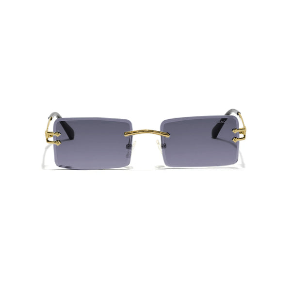Austria | Golden Black Rimless Rectangle Sunglass - (ZAADRLASGLDBLK0019)