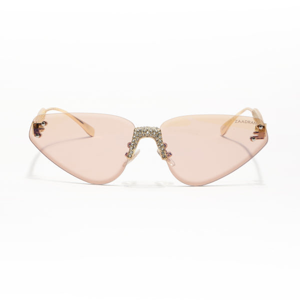 Florence | Champagne Pink Rimless Cateye Sunglass