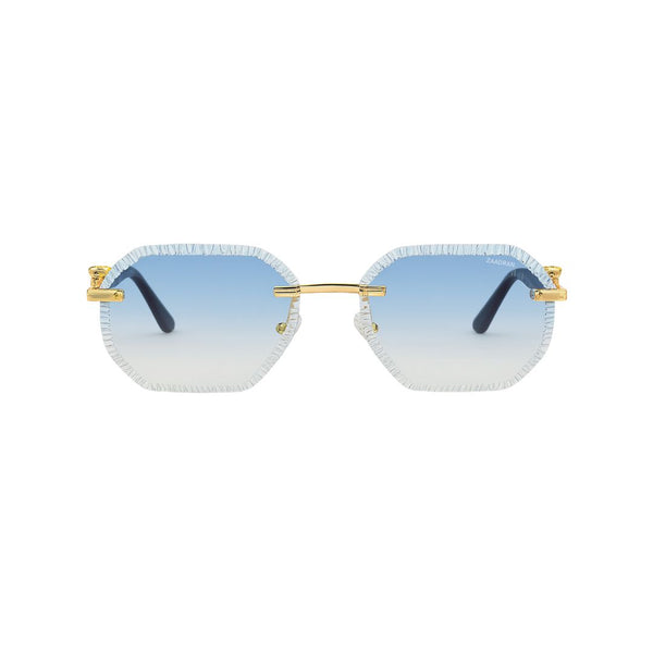 Millionaire | Blue Rimless Wayfarer Sunglass