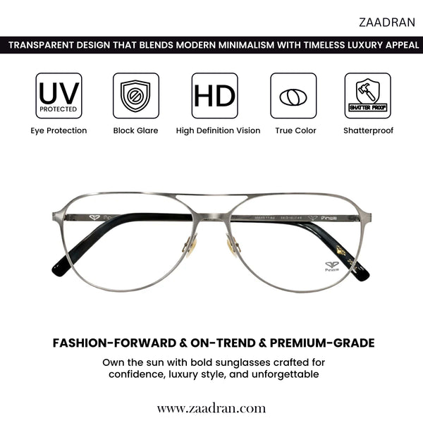 Silver Transparent Aviator Eyewear | Pinelli Edition Opticals