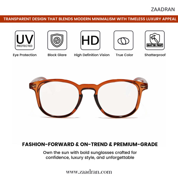 Sunrise | Brown Transparent Wayfarer Sunglass