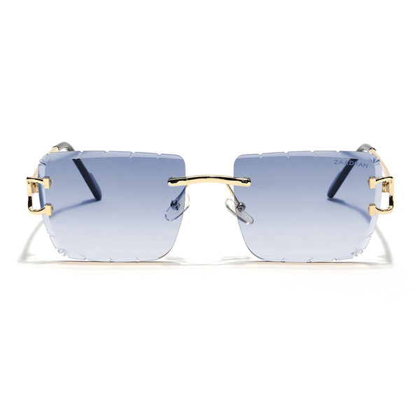 Alberta | Ocean blue Rimless Wayfarer Sunglass - (ZAADRLABOCBLU0009)