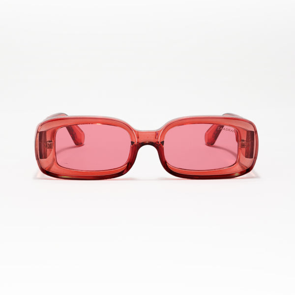 Rome | Red Transparent Rectangle Sunglass