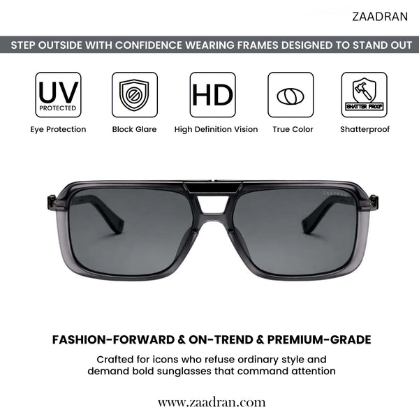 Zambia | Grey Black Aviator Sunglass