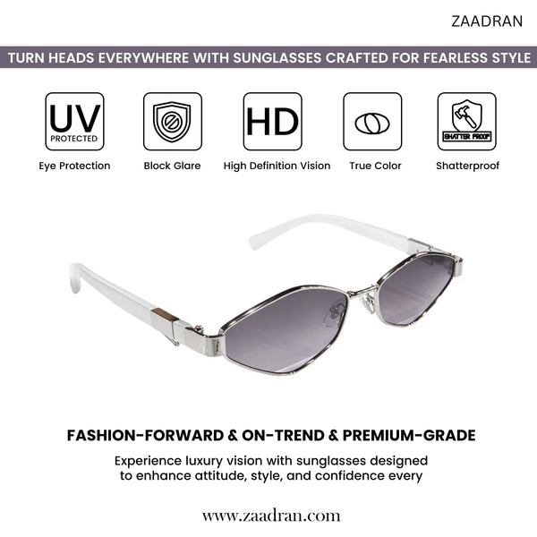 Italy | White Silver Chain Aviator Sunglass