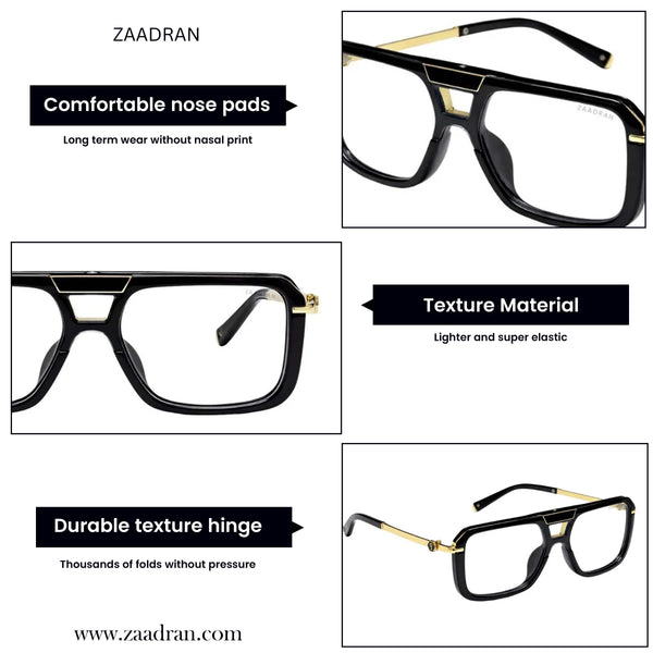 Zambia | Golden Black Transparent Aviator Sunglass