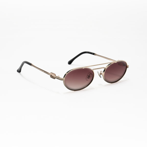 MW | Golden Brown Round Sunglasses