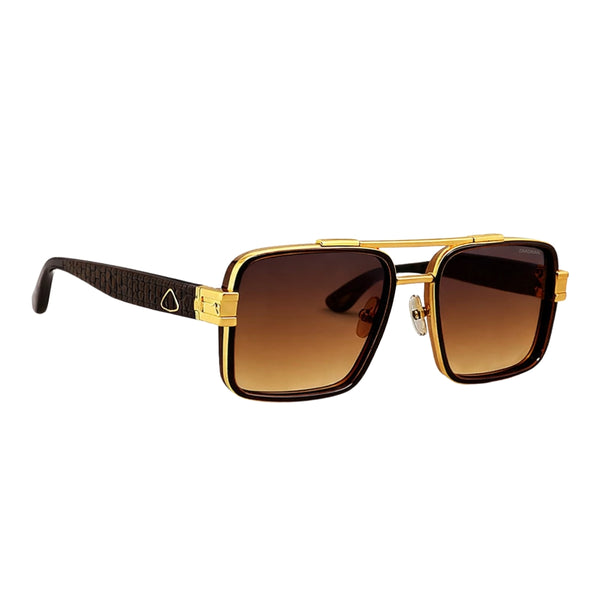 Octagonal Glow Gradient Brown Sunglass