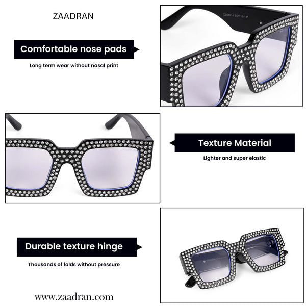 Diamond Eyes | Black Crystal Wayfarer Transparent Sunglass