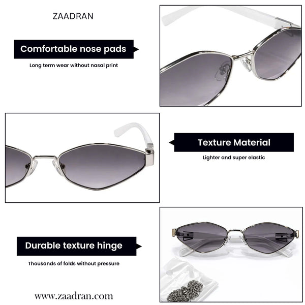 Italy | White Silver Chain Aviator Sunglass