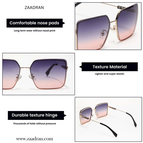Burber | Golden Pink Oversize Wayfarer Sunglass