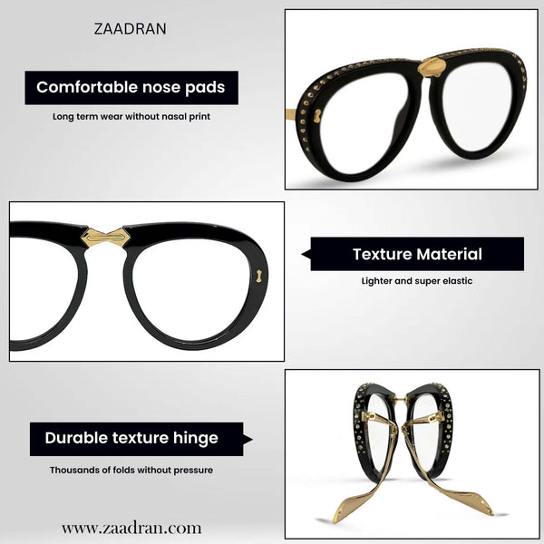 Toronto | Golden Black White Transparent Foldable Aviator Sunglass