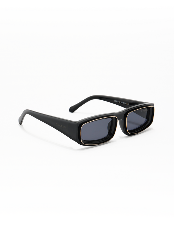 Sudan | Black Golden Rectangle Sunglass