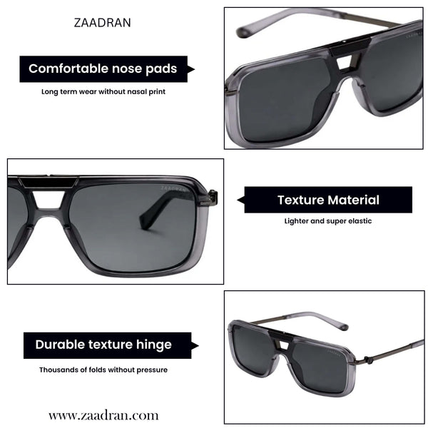 Zambia | Grey Black Aviator Sunglass
