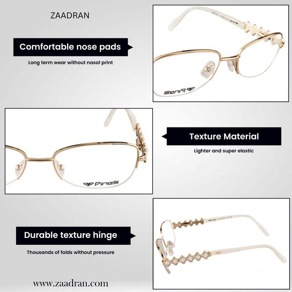 Cream Diamonds Transparent Rimless Rectangle Eyewear | Pinelli Edition