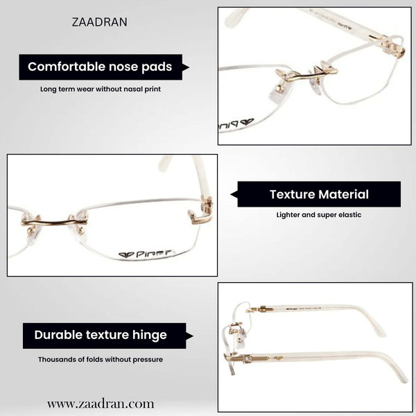 Cream Golden Diamond Transparent Rimeless Eyewear | I1005 | Pinellii Edition