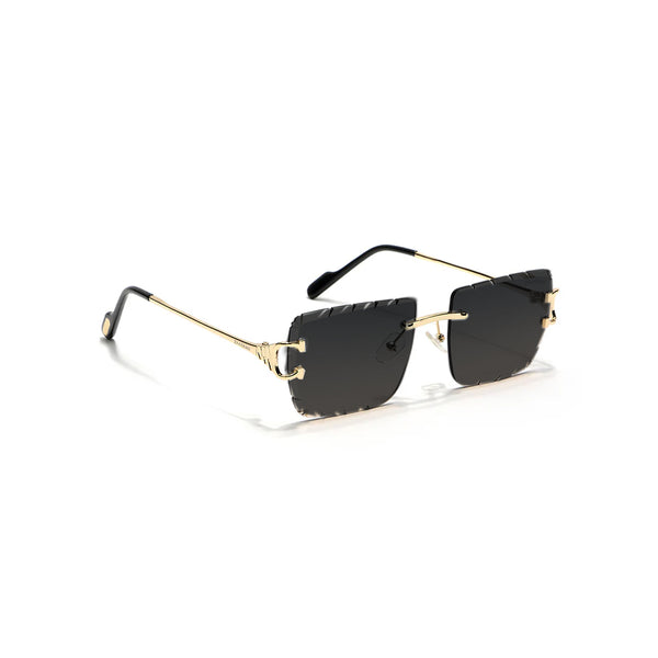 Alberta | Black Rimless Square Sunglass - (ZAADRLABBLK0007)