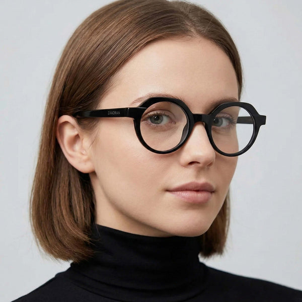 Oceania | Black Transparent Round Sunglass