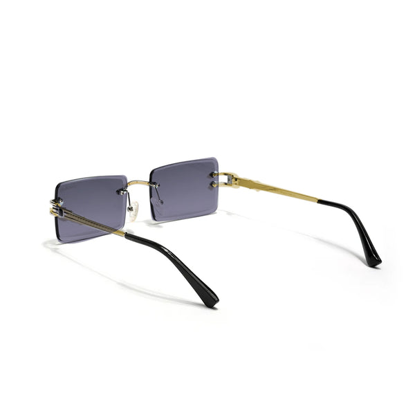 Austria | Golden Black Rimless Rectangle Sunglass - (ZAADRLASGLDBLK0019)