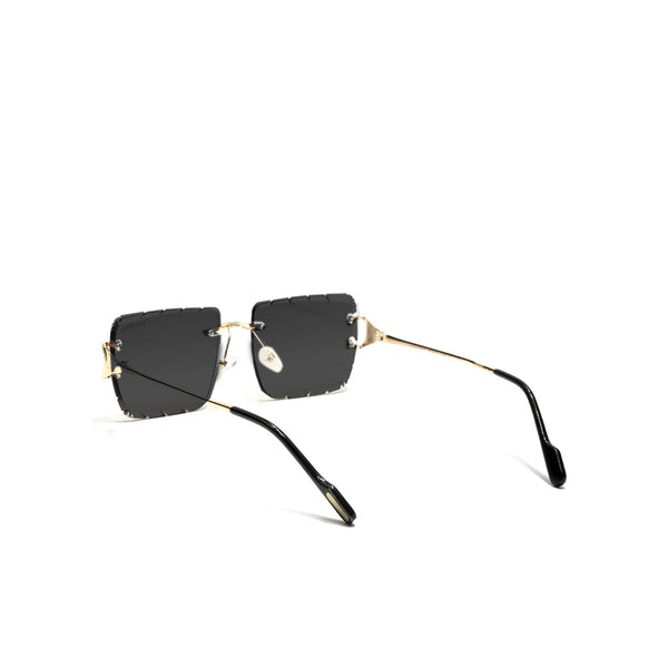 Alberta | Black Rimless Square Sunglass - (ZAADRLABBLK0007)