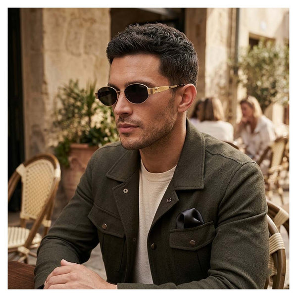 Haiti | Golden Black Round Sunglass