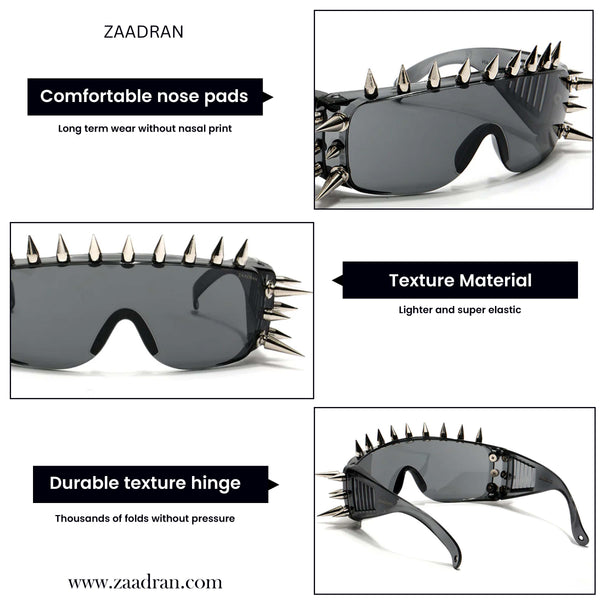 Rave Studs | Black Wrap-Around Studs Sunglass