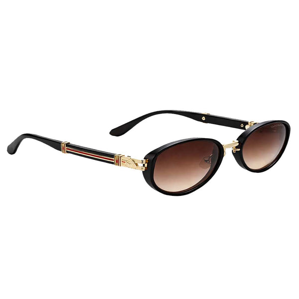 Nauru | Brown Golden Round Sunglass