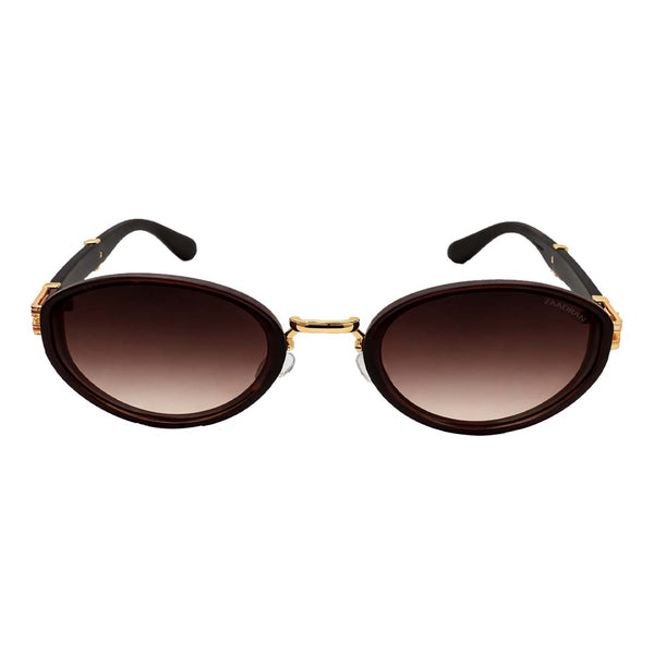 Nauru | Brown Golden Round Sunglass