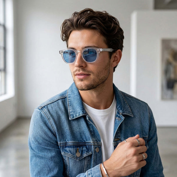Oxford Classic | Clear Transparent black round sunglass